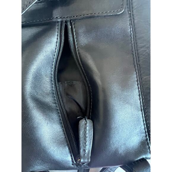 Sereta Premium Soft Black Leather Gold Accent Mini Backpack Shoulder Bag Purse - Picture 10 of 14